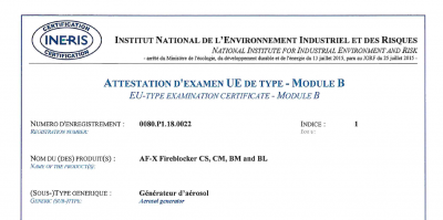 AF-X EU-Type Examination Certificate – Module B AF-X Fireblocker EU-Type Examination Certificate - Module B