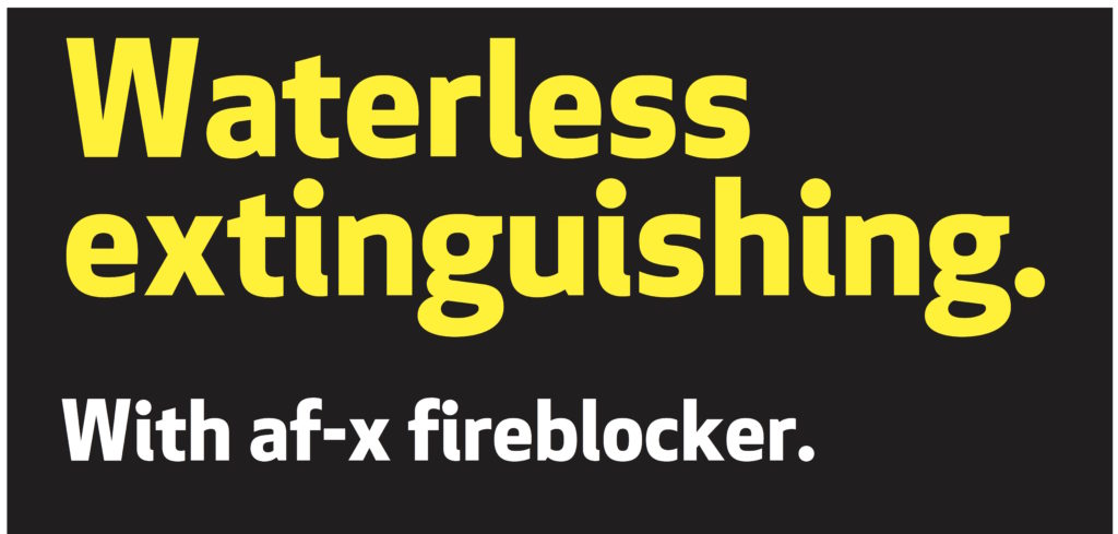 Waterless extinguishing with afx fireblocker